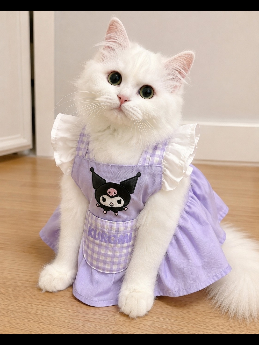 Sanrio Kuromi Purple Gingham Pet Dress Small Dog/Cat 37 x 22 cm